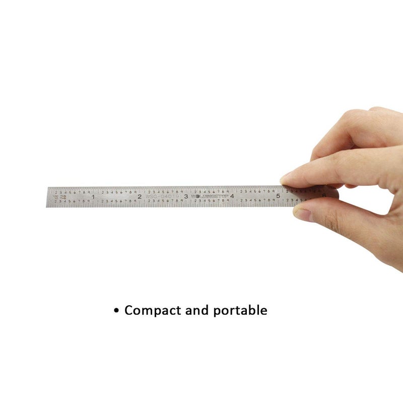 WeldingStop 6 in Machinist Ruler Scale 5R 10ths 1/100 1/32 1/64 Graduation Flexible Decimal Inch Steel Rule - Image 4